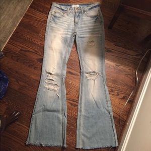 Free People Distressed Flare Jeans